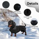 Dachshund Coat Waterproof Dog Winter Coat for Dachshund Clothes for Reflective Dog Jacket Sausage Dog Fleece Cold Weather Coat Mini Dachshund Clothes Dog Snowsuit with Warm Fleece Lining